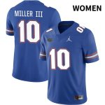 Women's Florida Gators #10 Jack Miller III NCAA Jordan Brand Royal NIL 2022 Authentic Stitched College Football Jersey LYS3662SK